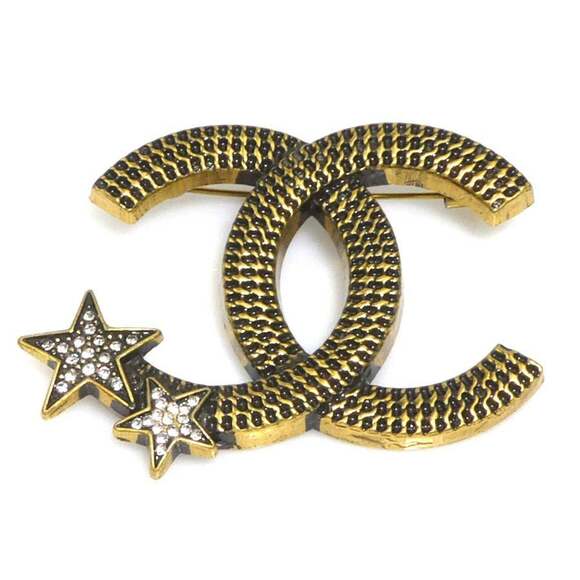 CHANEL Jewelry - CHANEL Gold Logo Brooch